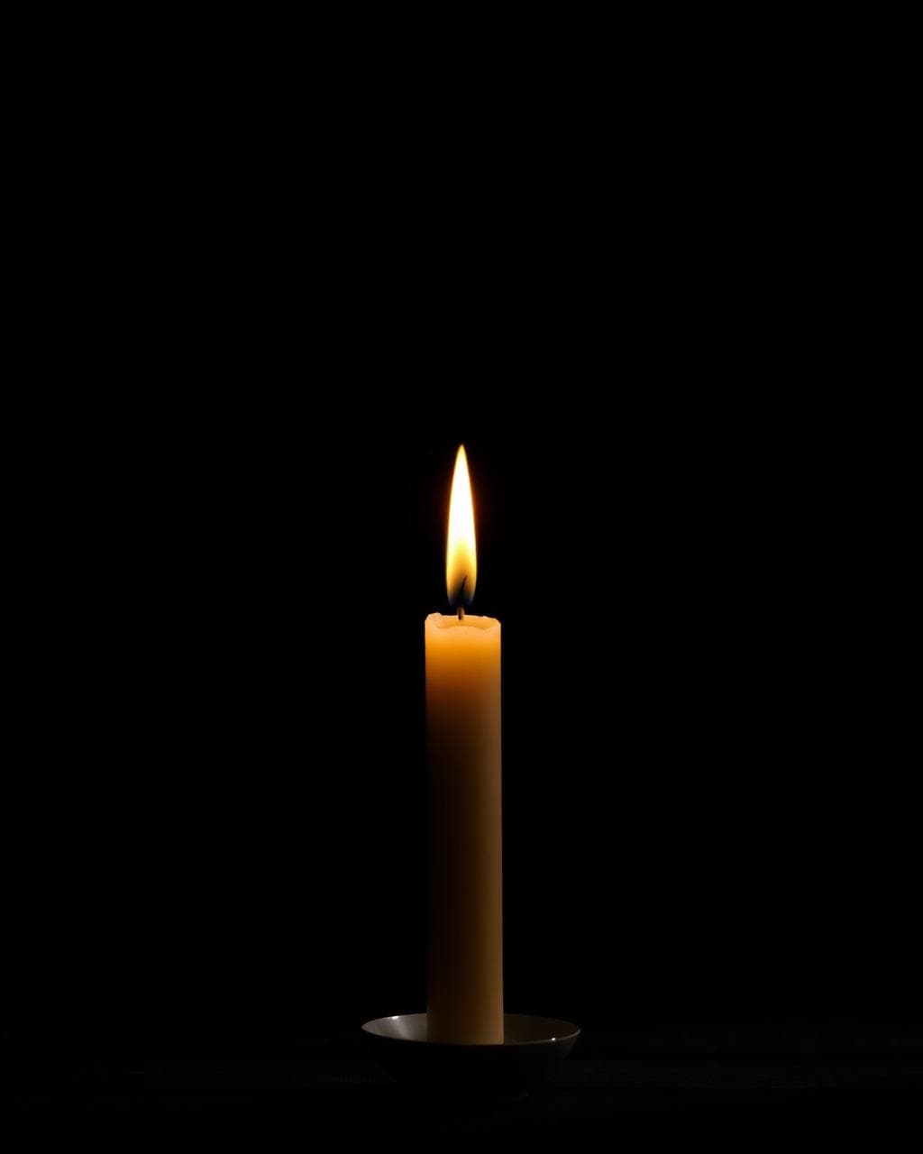 Vela encendida para una oración compartida